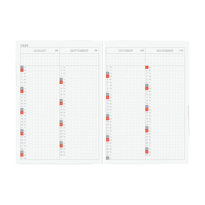 Hobonichi Techo 2026 HON, A6 - Paper Series: Black Gingham