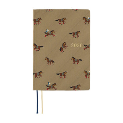 Hobonichi Techo 2026 HON, A6 - Bow & Tie: Galloping Horses (English)