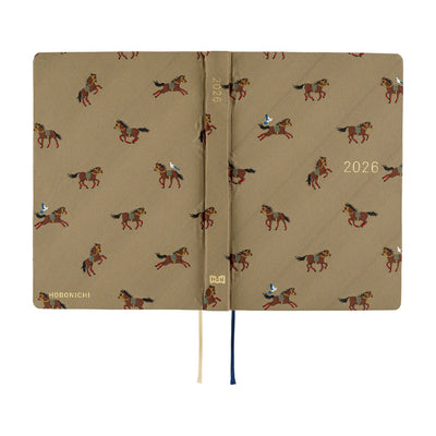 Hobonichi Techo 2026 HON, A6 - Bow & Tie: Galloping Horses (English)