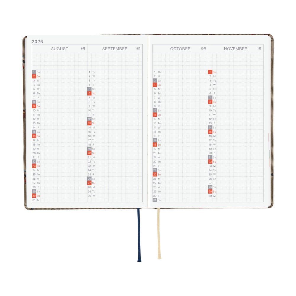 Hobonichi Techo 2026 HON, A6 - Bow & Tie: Galloping Horses (English)