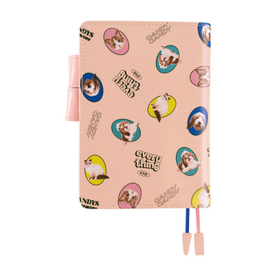 Hobonichi Techo 2026 Original Book & Cover, A6 - Candy Stripper: Random Dog & Cat (Jan/Mon Start)