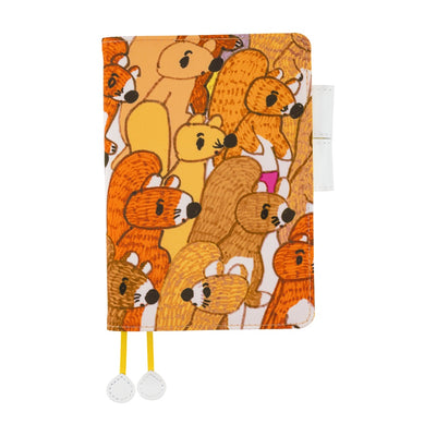 Hobonichi Techo 2026 Original Book & Cover, A6 - 100%ORANGE: Squirrel Squadron (Jan/Mon Start)