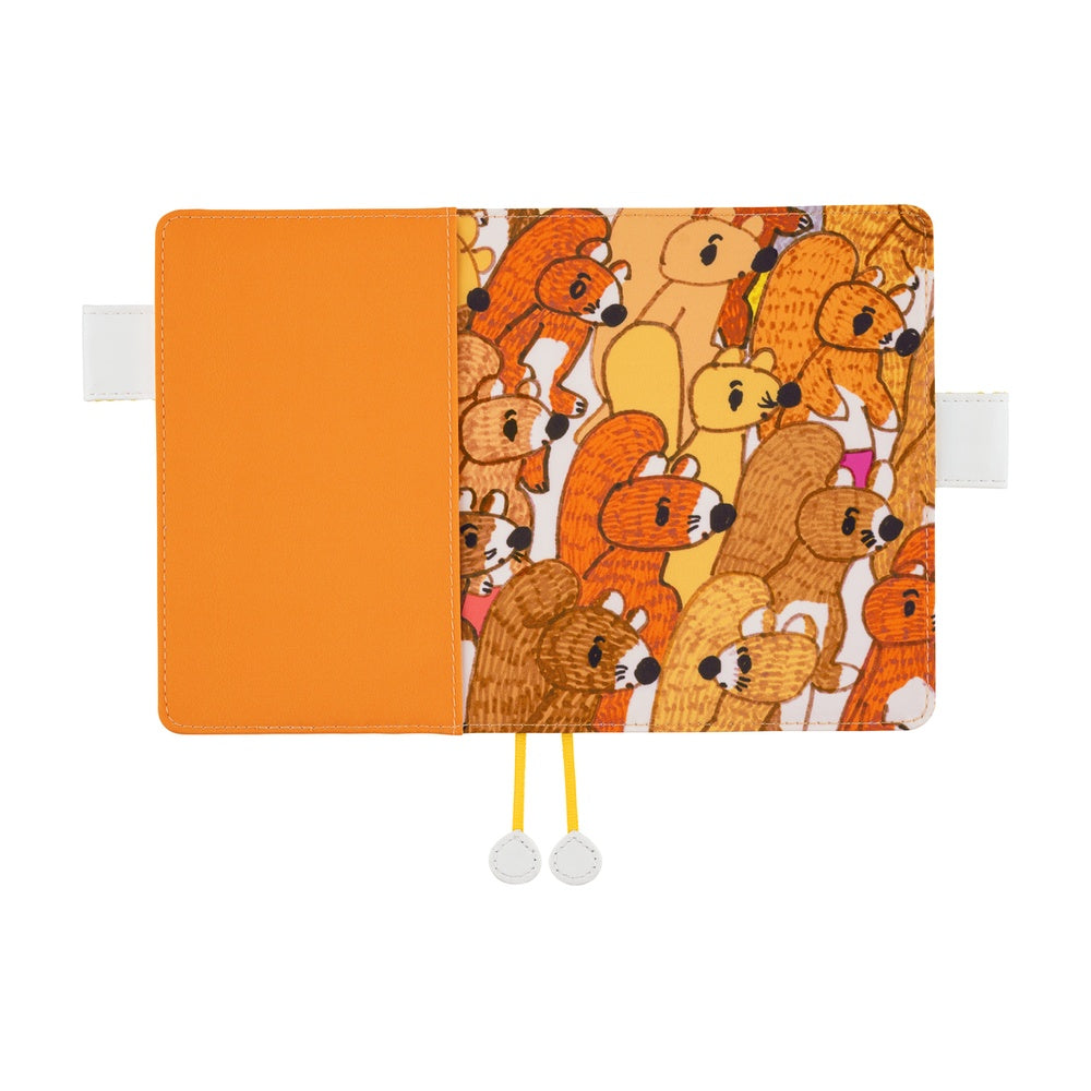 Hobonichi Techo 2026 Original Book & Cover, A6 - 100%ORANGE: Squirrel Squadron (Jan/Mon Start)