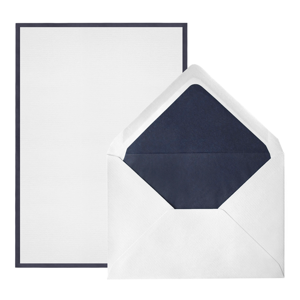 Bi-Color Correspondence Box Set, A5, White/Navy