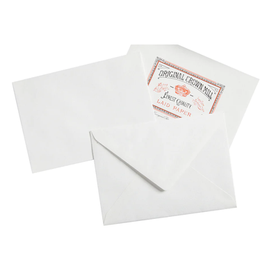 Original Crown Mill Enveloppes vergées classiques, A5, blanc