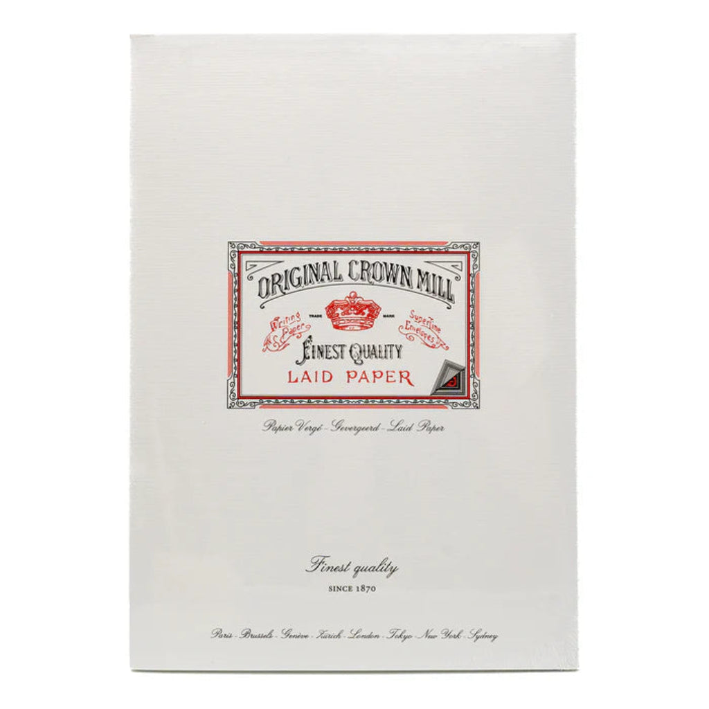 Pack of Original Crown Mill finest quality laid paper with a brand label on a white background