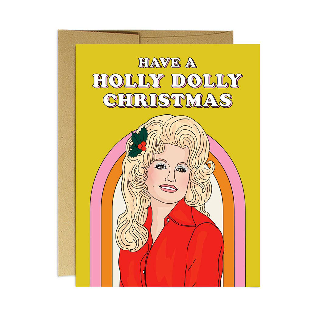 Holly Dolly Christmas Card