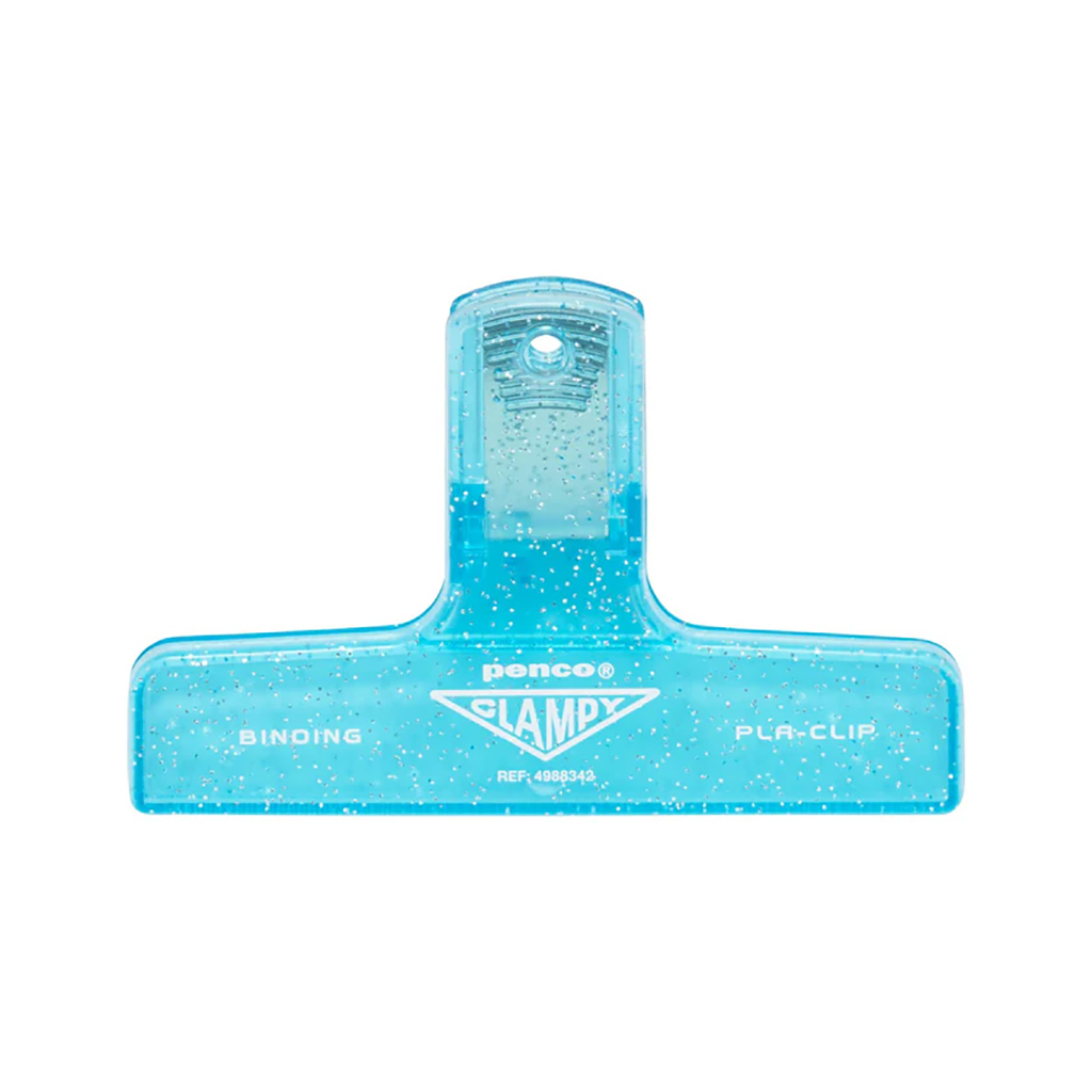 Penco Plastic Glitter Clampy Clip, Light Blue