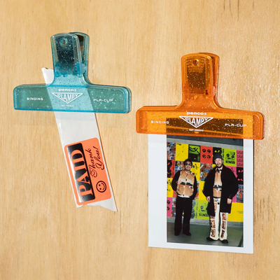 Penco Plastic Glitter Clampy Clip, Light Blue