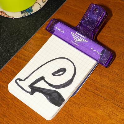Penco Plastic Glitter Clampy Clip, Purple
