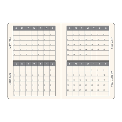 2024 Gilded Ivory Weekly Planner Monthly Calendar Pages