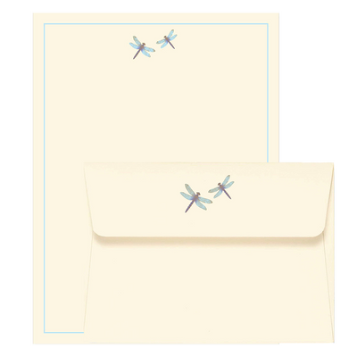 Blue Dragonfly Stationery Set