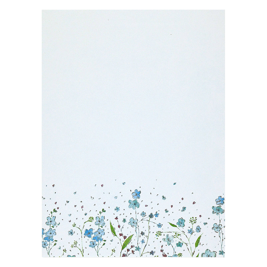 Blue Flowers Stationery Set