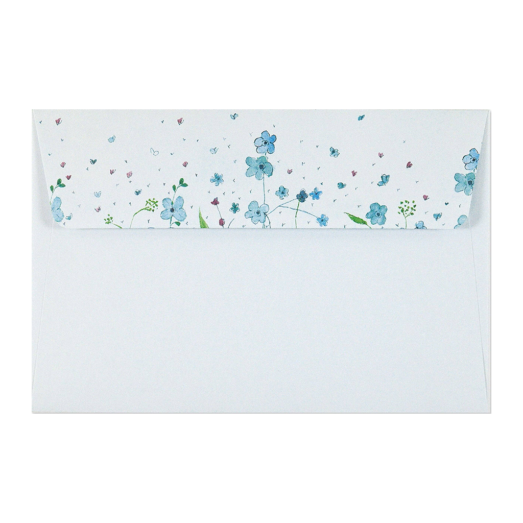 Blue Flowers Stationery Set