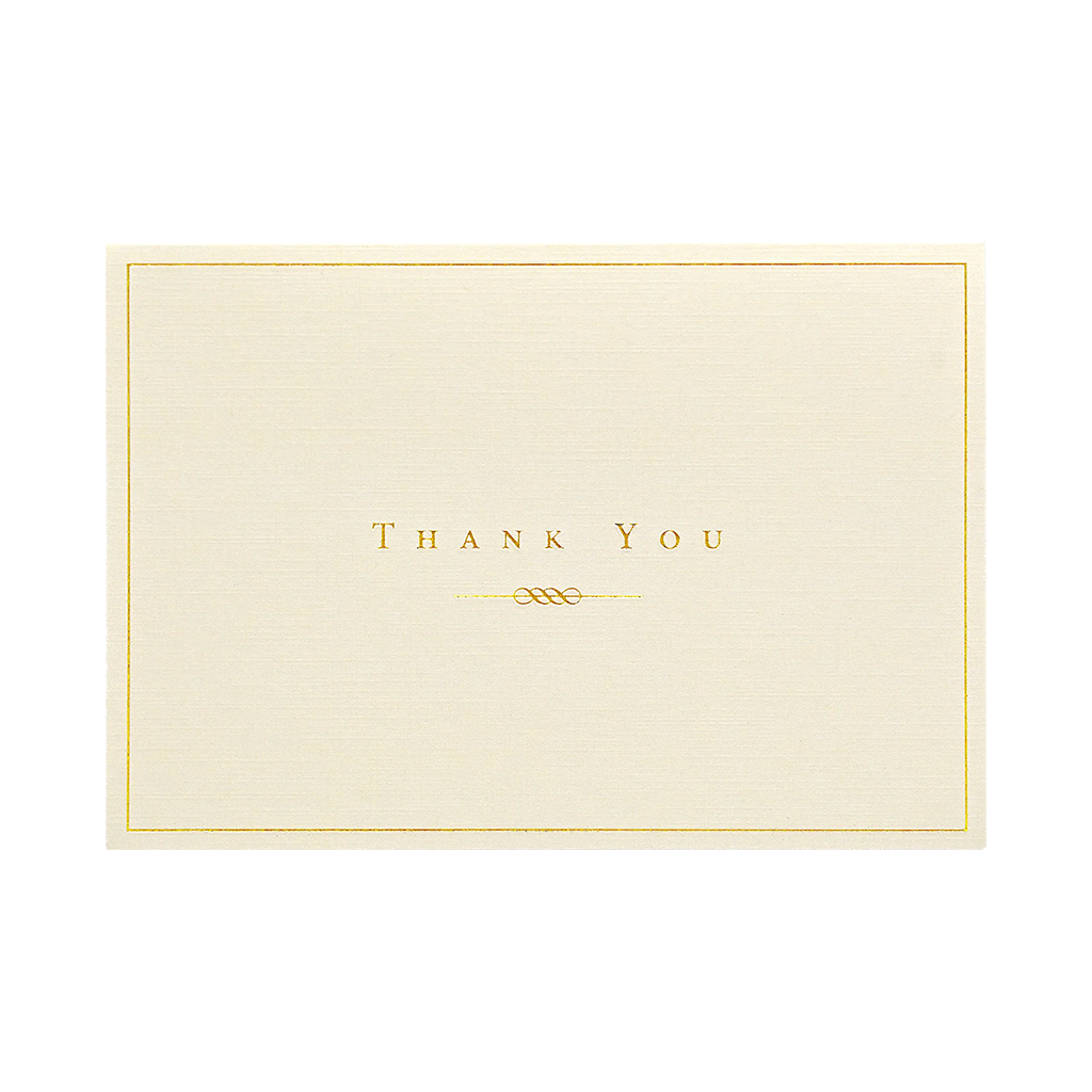 Gold And Cream Thank You Notes