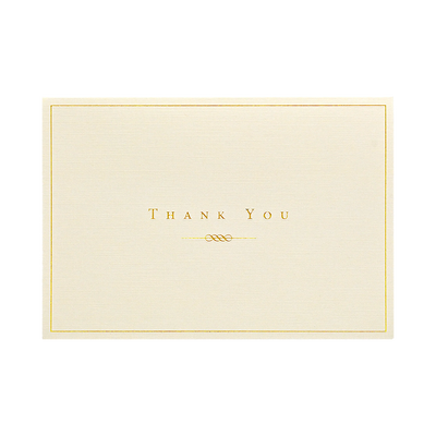 Gold And Cream Thank You Notes