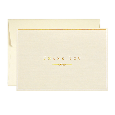 Gold And Cream Thank You Notes