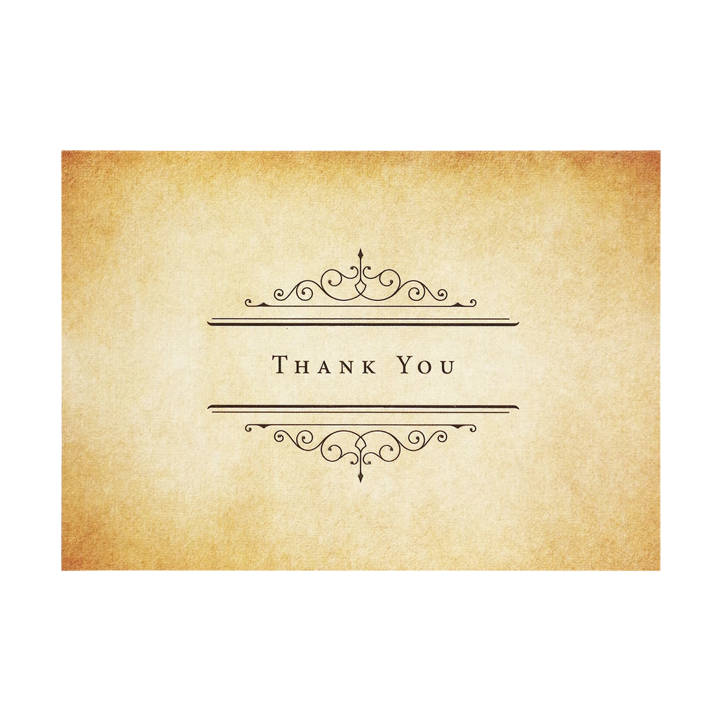 Vintage Parchment Thank You Notes