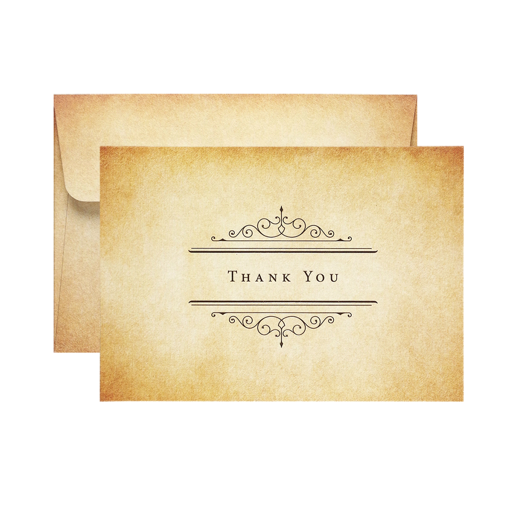 Vintage Parchment Thank You Notes