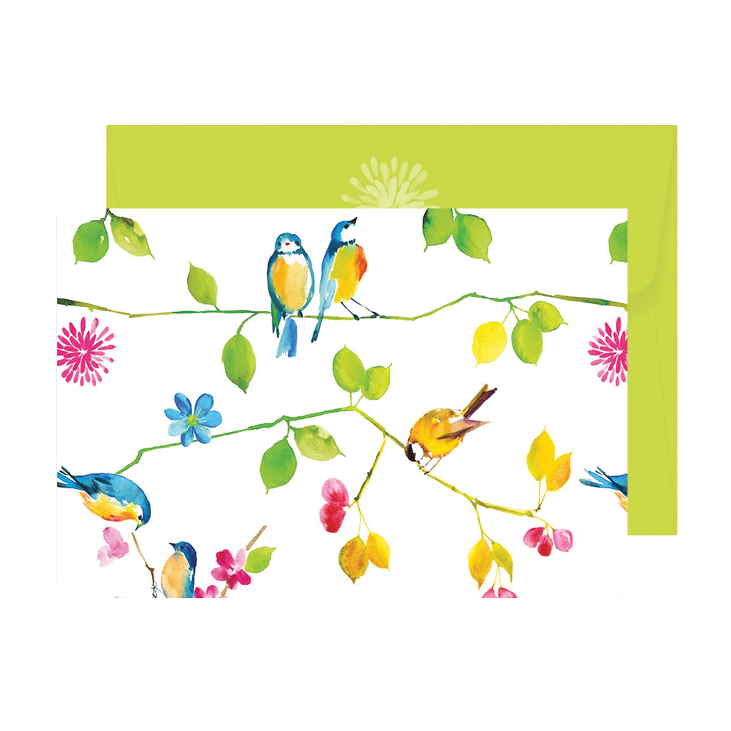 Watercolor Birds Blank Note Cards