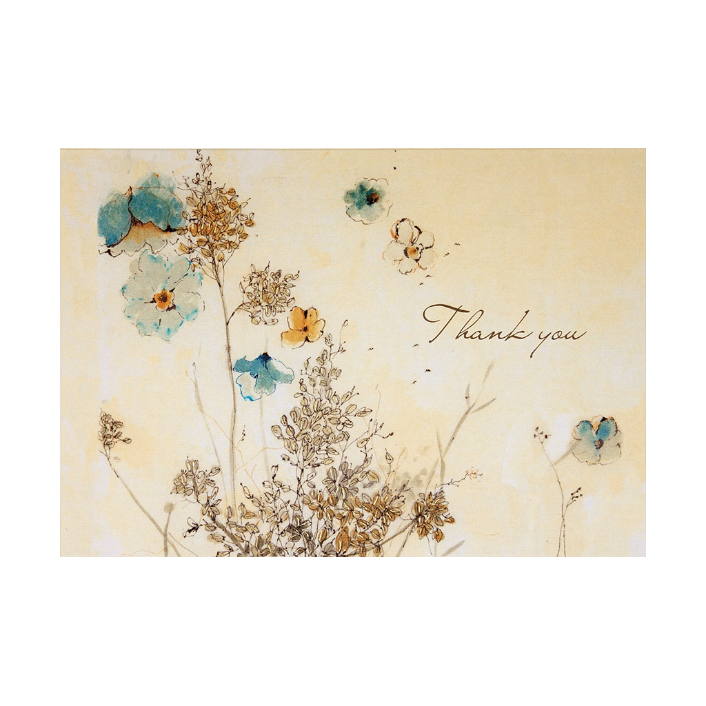 Watercolor Flowers Thank You Notes