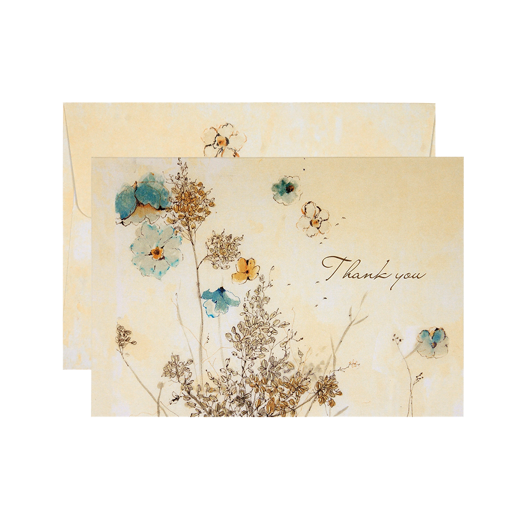 Watercolor Flowers Thank You Notes