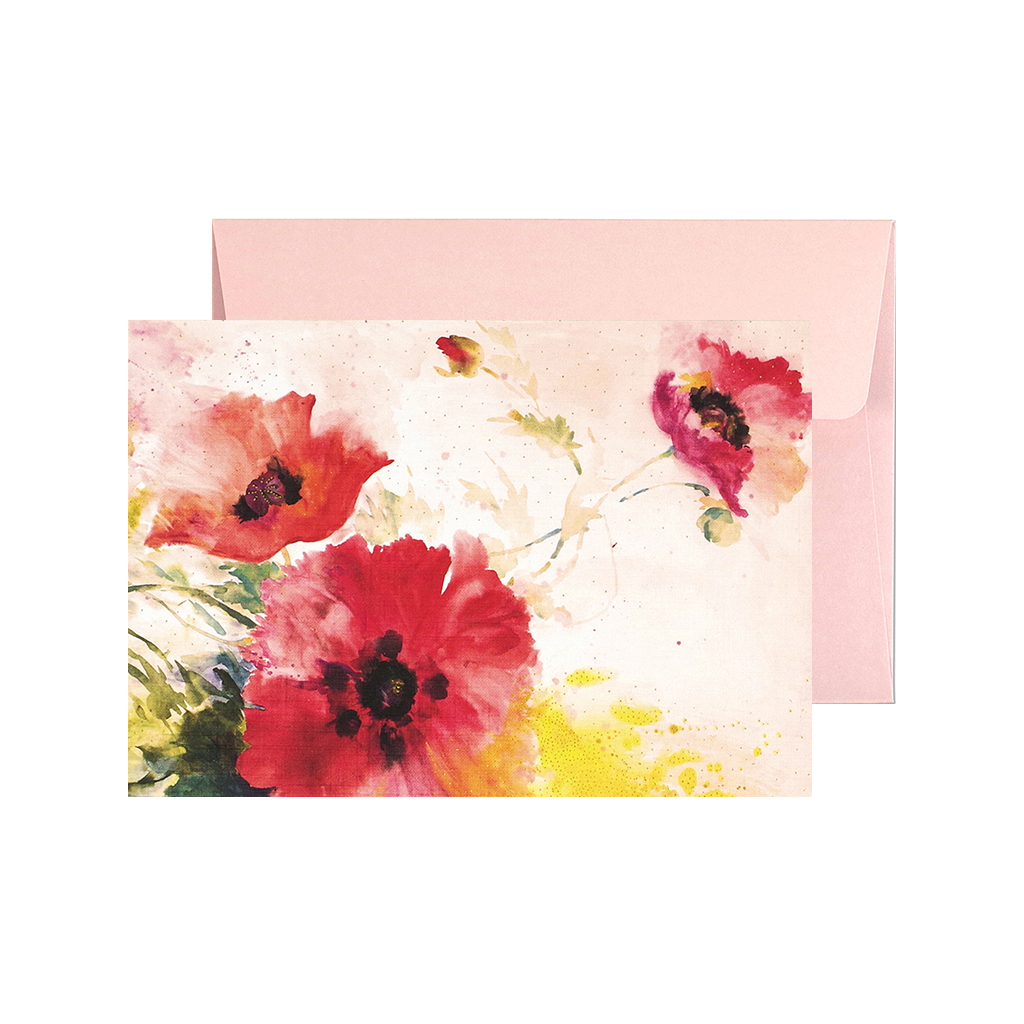 Watercolor Poppies Note Cards