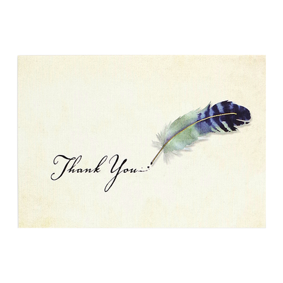 Watercolor Quill Thank You Notes