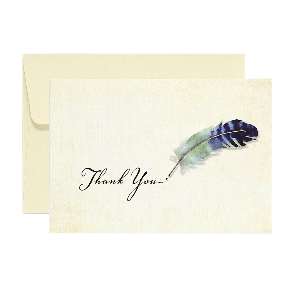 Watercolor Quill Thank You Notes