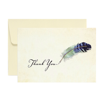 Watercolor Quill Thank You Notes