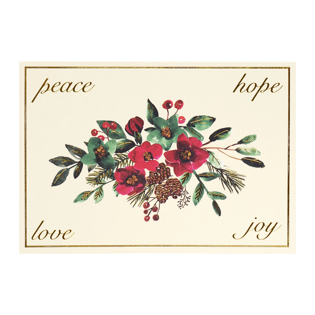 Winter Blooms & Berries Small Boxed Holiday Cards