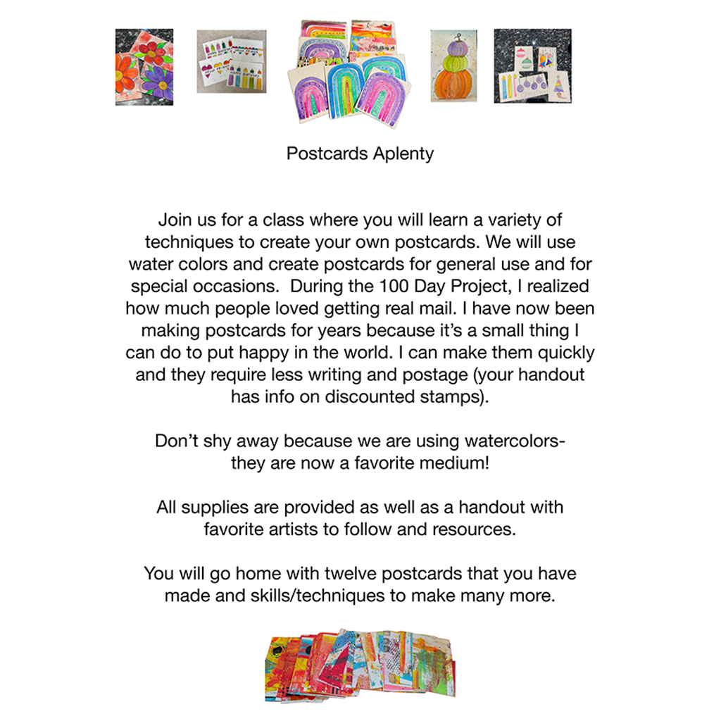 Sunday, May 3rd - Postcards Aplenty | Make Your Own Postcards Using Va