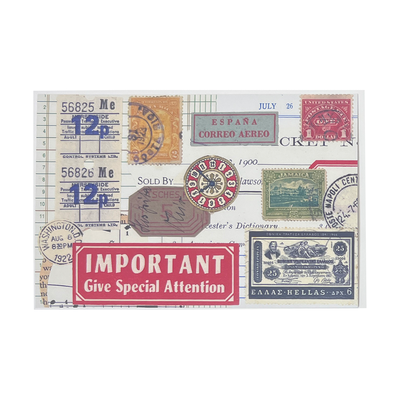 Stamp & Label Postcard
