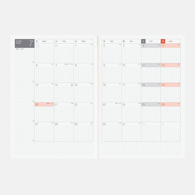 Hobonichi Techo 2026 Day-Free Book, A5 - Jan/Mon Start (Japanese)