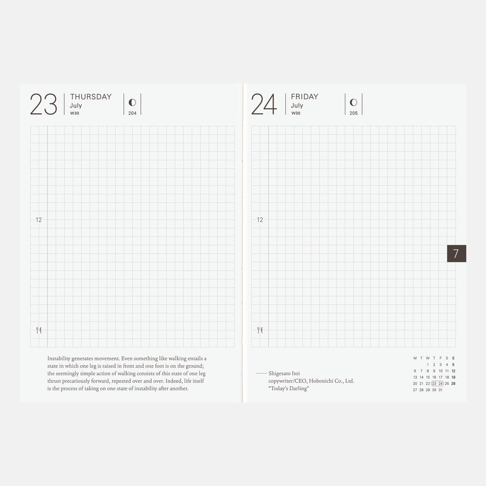 Hobonichi Techo 2026 Planner Book, A6 - Jan/Mon Start (English)