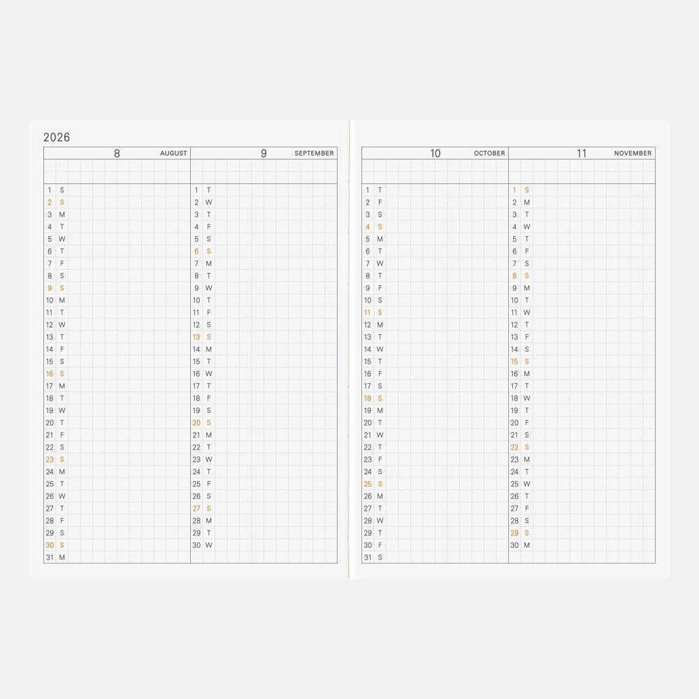 Hobonichi Techo 2026 Planner Book, A6 - Jan/Mon Start (English)
