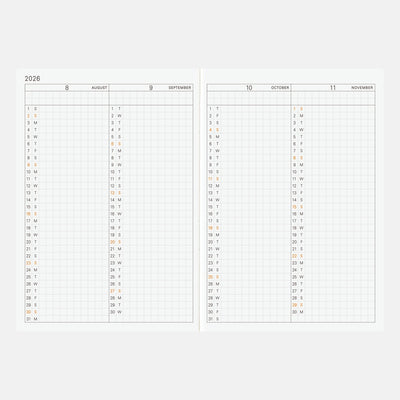Hobonichi Techo 2026 Planner Book, A6 - Jan/Mon Start (English)