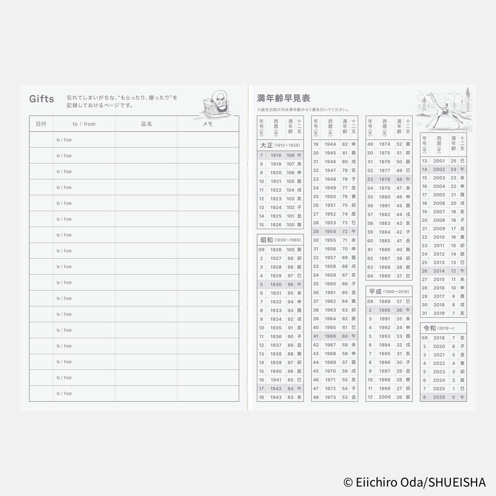 Hobonichi Techo 2026 Original Book, A6 - ONE PIECE: Jan/Mon Start (Japanese)