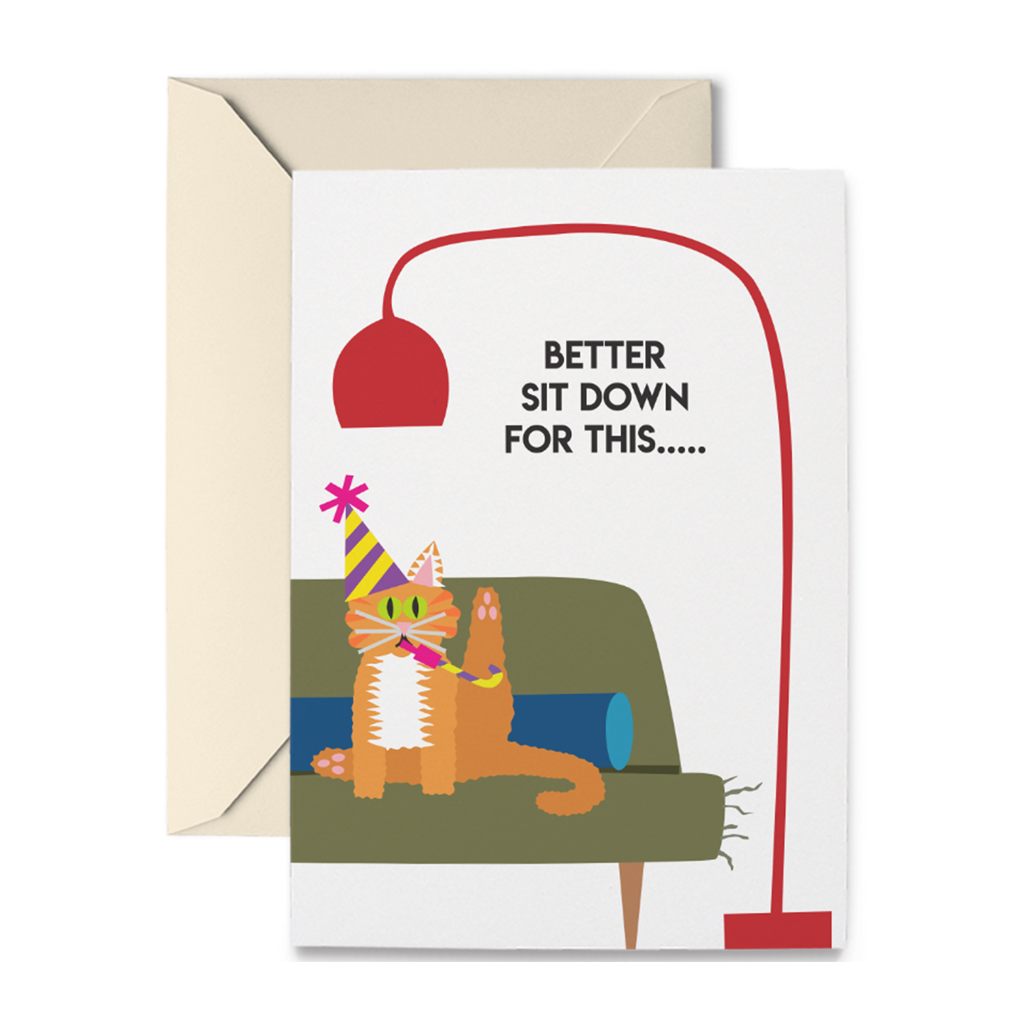 Couch Cat Birthday Greeting Card