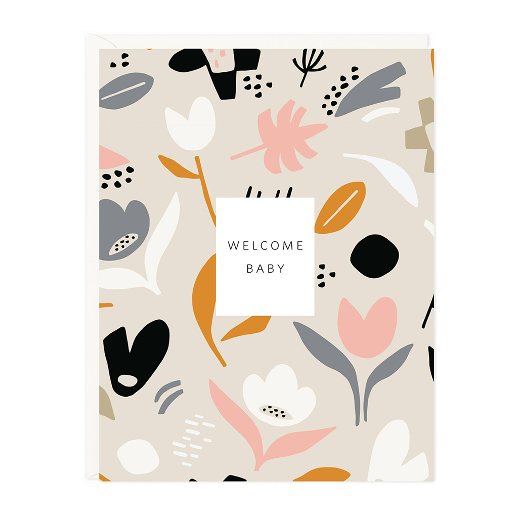 Floral Pattern Baby Card