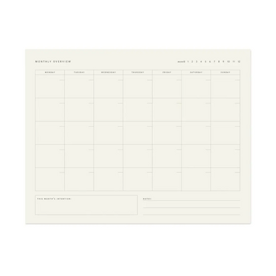 Ramona & Ruth Monthly Overview Notepad