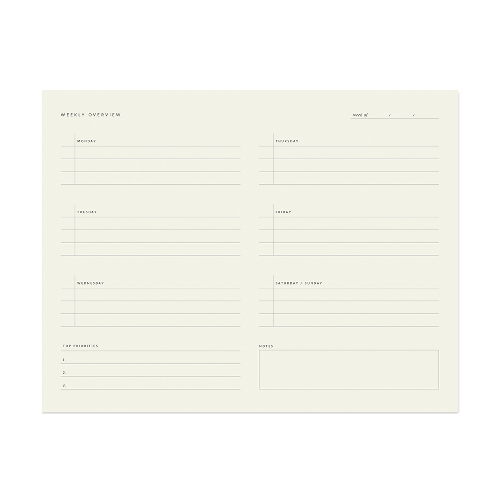 Ramona & Ruth Weekly Overview Notepad