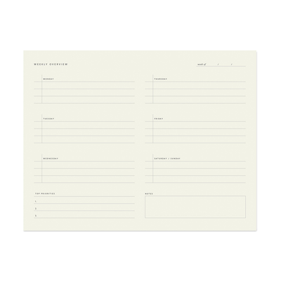 Ramona & Ruth Weekly Overview Notepad