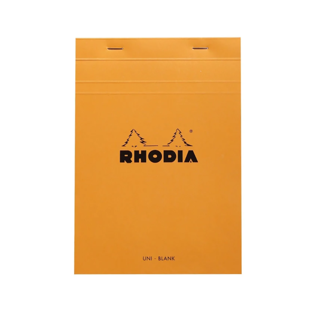 Rhodia Staple Bound Blank Orange Notepad Front Cover, Image 2