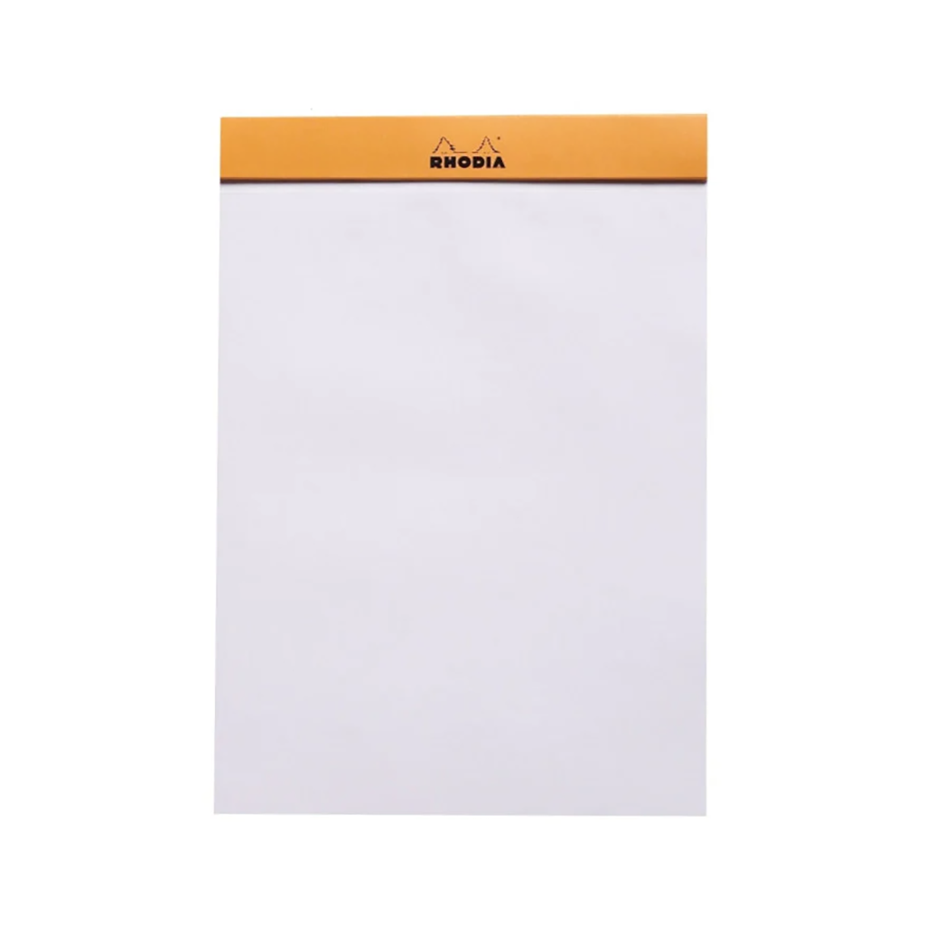 Rhodia Staple Bound Blank Orange Notepad First Page, Image 4