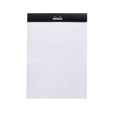 Rhodia Staple Bound Dot Grid Black Notepad First Page, Image 3