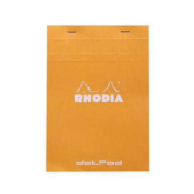 Rhodia Staple Bound Dot Grid Orange Notepad Front Cover, Image 2