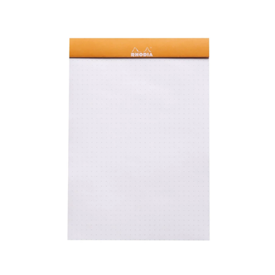 Rhodia Staple Bound Dot Grid Orange Notepad First Page, Image 4
