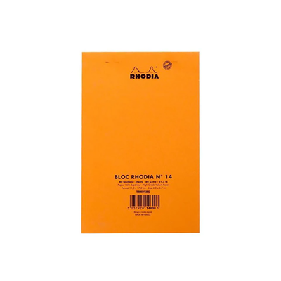 Rhodia Staple Bound Lined Orange Notepad Back Cover, Image 6