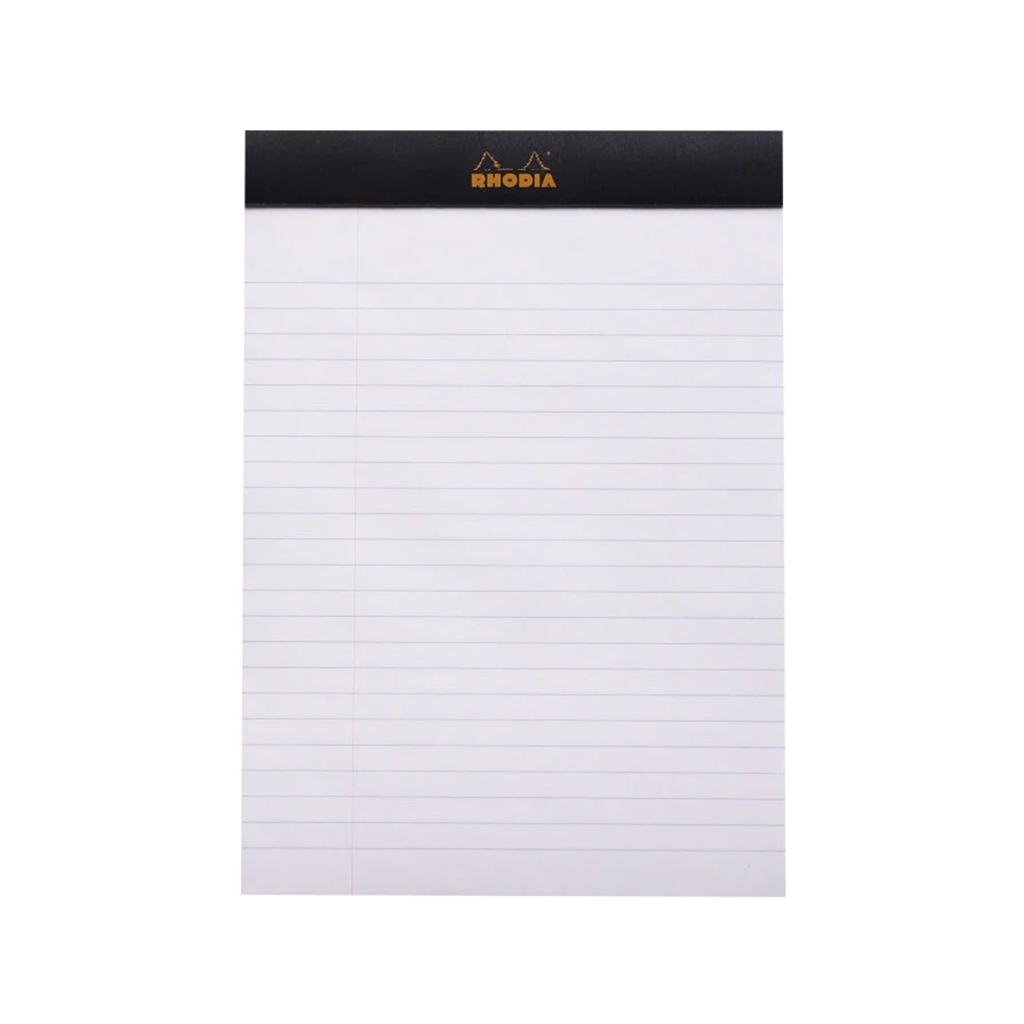 Rhodia Staple Bound Lined Black Notepad First Page, Image 3